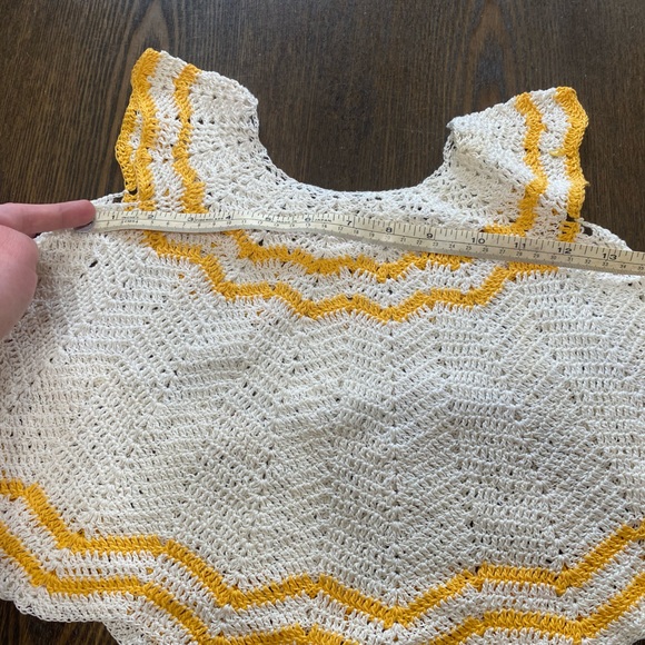2 for $12 💖 Vintage Handmade Crochet Chevron Baby Dress 0-6 Months - Picture 5 of 6